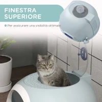 Lettiera per Gatti Chiusa con Vassoio Estraibile, 2 Ingressi e Paletta, 47x55x44 cm, Azzurro