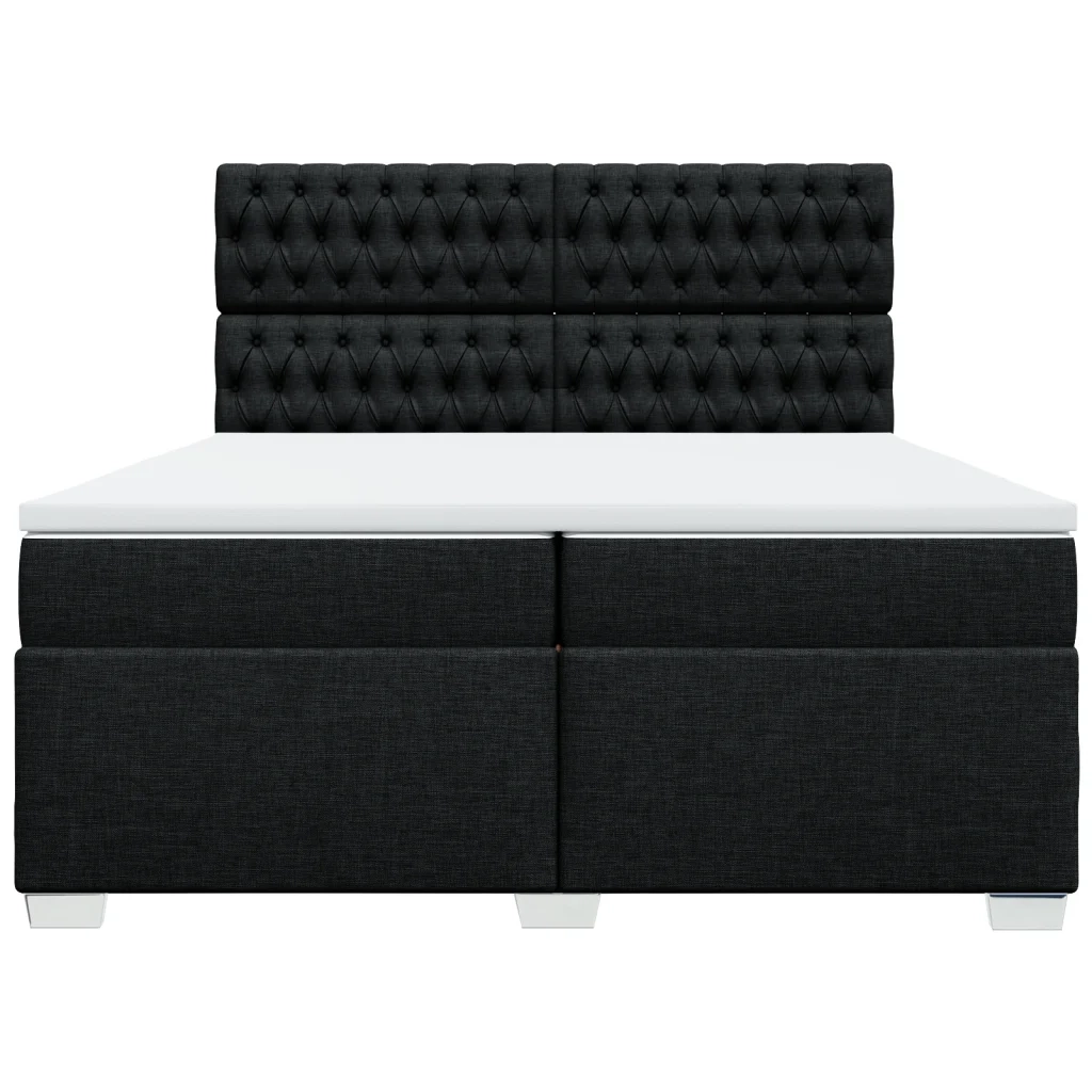 Giroletto a Molle con Materasso Nero 200x200 cm in Tessuto 3292904