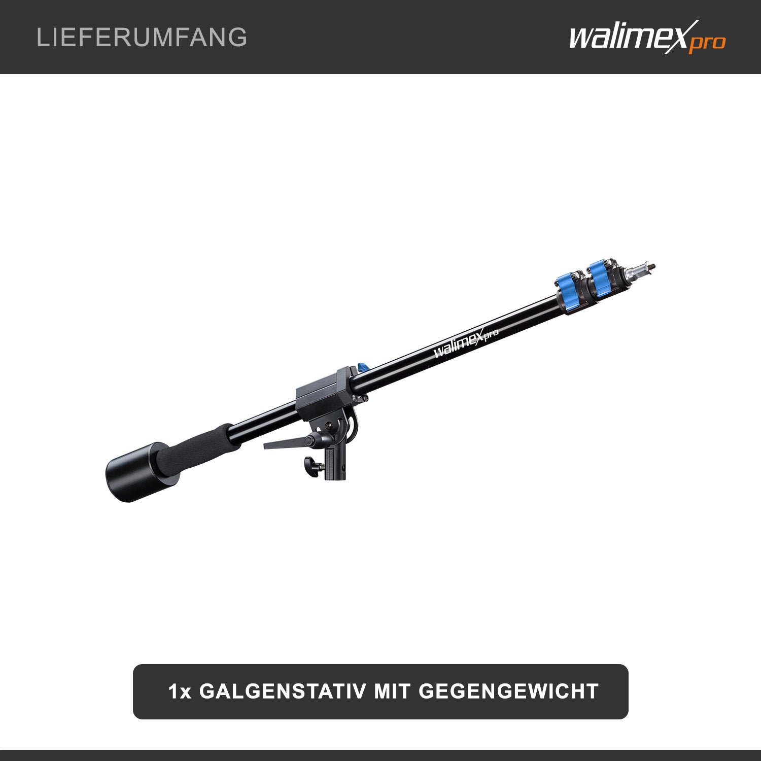 Braccio per treppiedi per luci estensibile da 70 a 183 cm, asta inclinabile e caricabile fino a 5 kg, attacco da 5/8", ideale per softbox, riflettori, ombrelli o microfoni