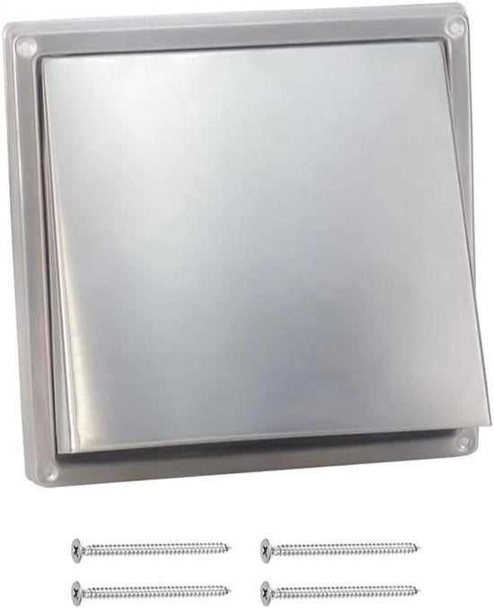 Ventilatore a soffitto 125 mm con valvola di ritorno e protezione dagli insetti - Cappa di aspirazione fissa - Reticolo di protezione contro le intemperie - Incluso set di viti