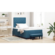 Letto a molle con materasso Blu scuro 120 x 200 cm Velluto 3344442