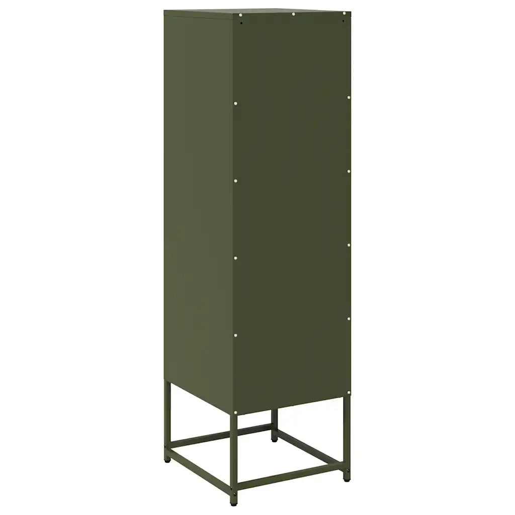 Credenza Verde Oliva 36x39x123 cm Acciaio Laminato a Freddo