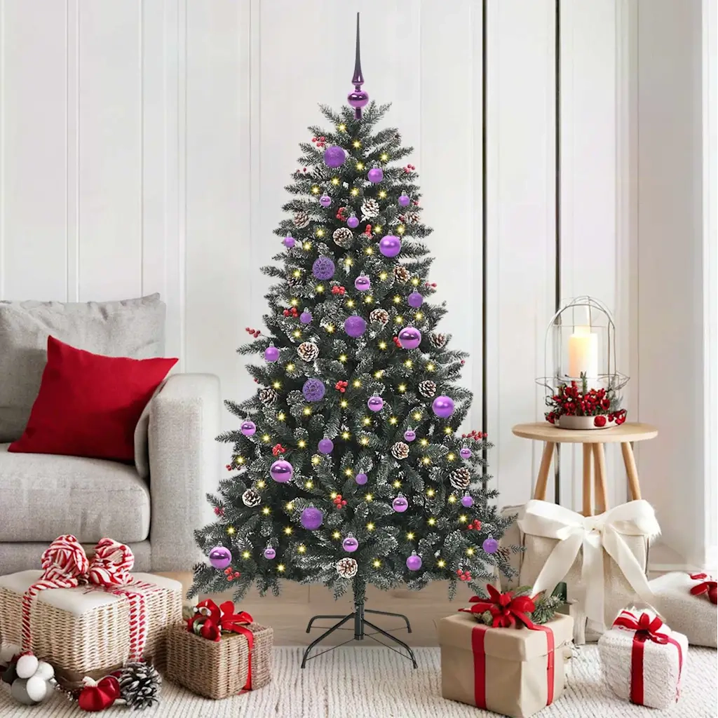 Albero di Natale artificiale con 150 LED Verde 150 cm 3395874