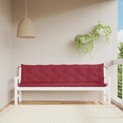 Cuscini per Panca 2 pz-Set di 2 Cuscini per panchina Rosso Vino 200x50x7 cm in Tessuto Oxford