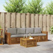 Set di divani da esterno 5 pcs Grigio Naturale e Chiaro