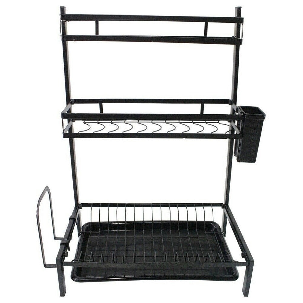 Trade Shop - Scolapiatti Colapiatti Base Appoggio In Acciaio 3 Ripiani 42 X 25x 60 Cm Mj-6014 -