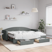 Divano Letto Estraibile Cassetti Grigio Scuro 80x200cm Tessutocod mxl 106658