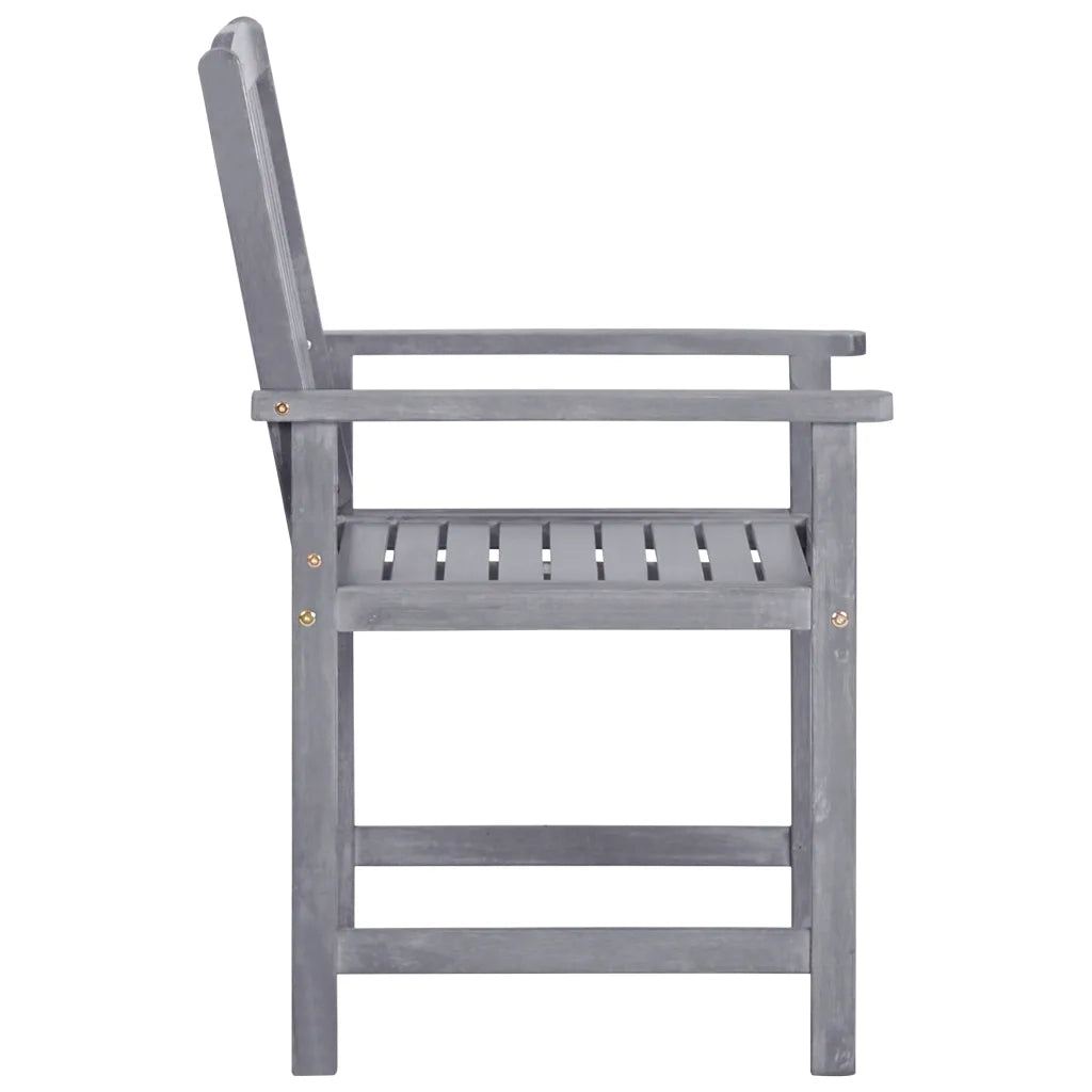 Sedie da Giardino 4 pz in Legno Massello di Acacia Grigio 311875