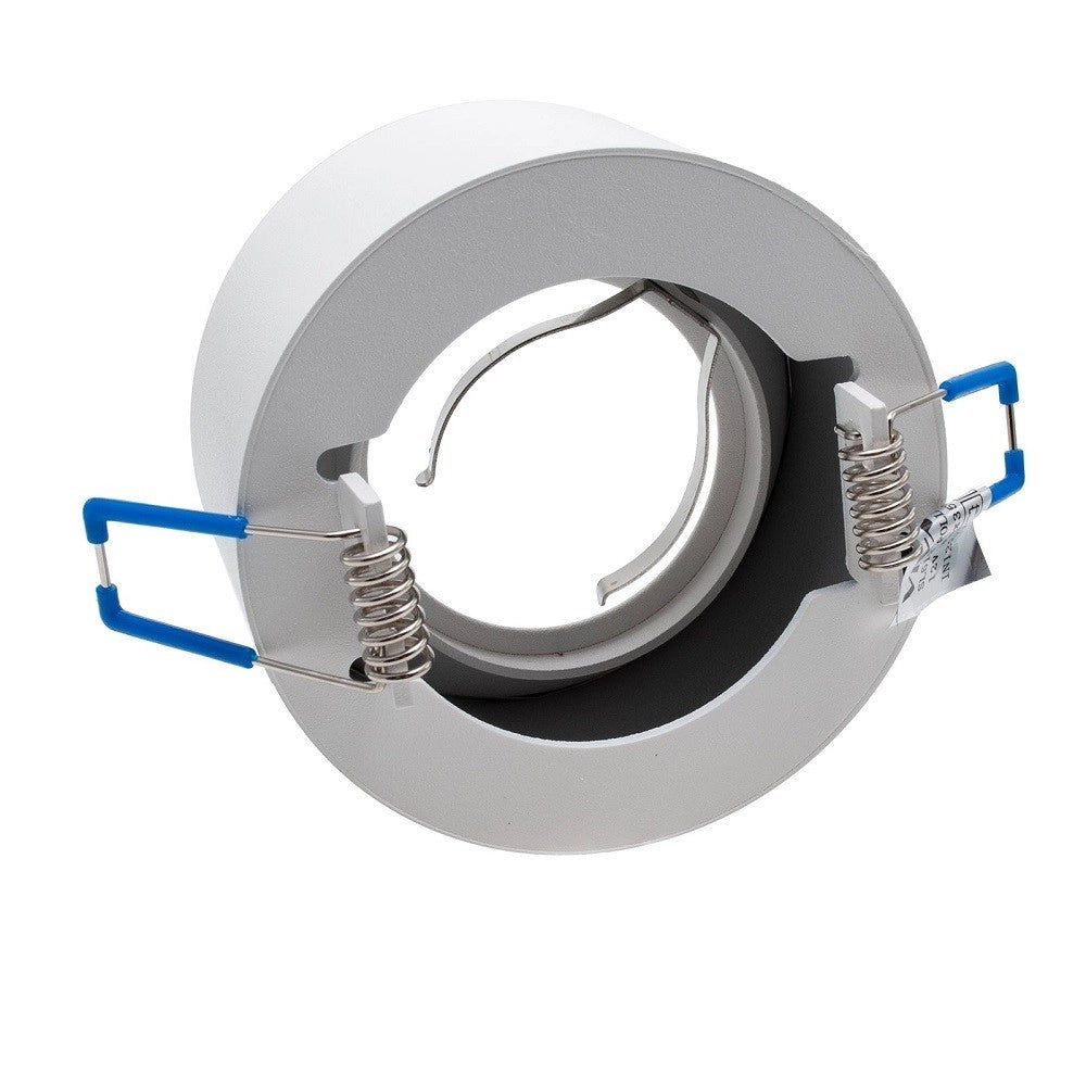 Trade Shop - Portafaretto Tondo Incasso 70mm Luce Soffitto Cartongesso Lampade Led Gu10 Gu5.3 - Bianco
