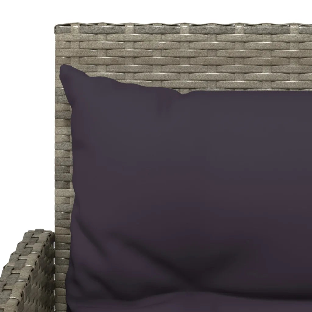Set Divano a L con Cuscini 2 pz Grigio in Polyrattan 319658