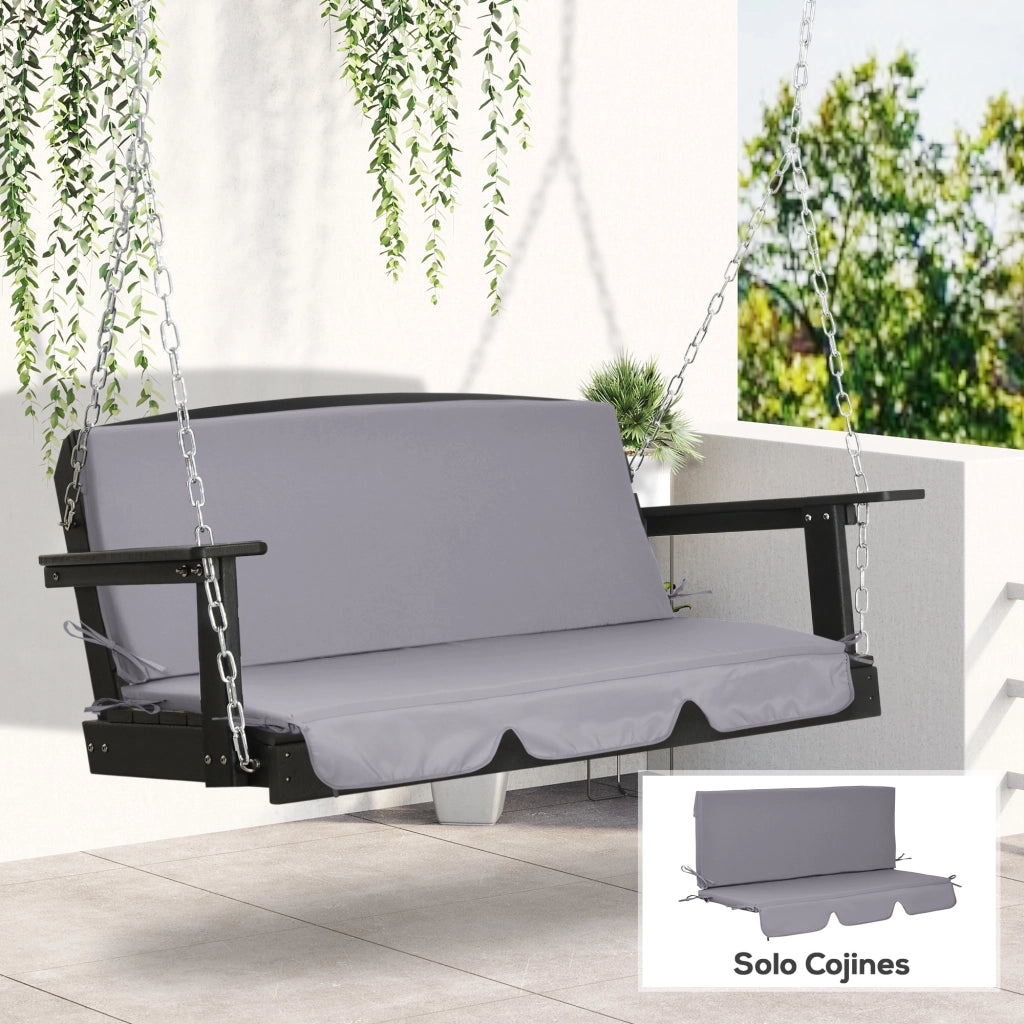 Set Cuscini per Sedia a Dondolo ¨C zephmum ¨C 2 Pezzi Grigio 130x45x5 cm