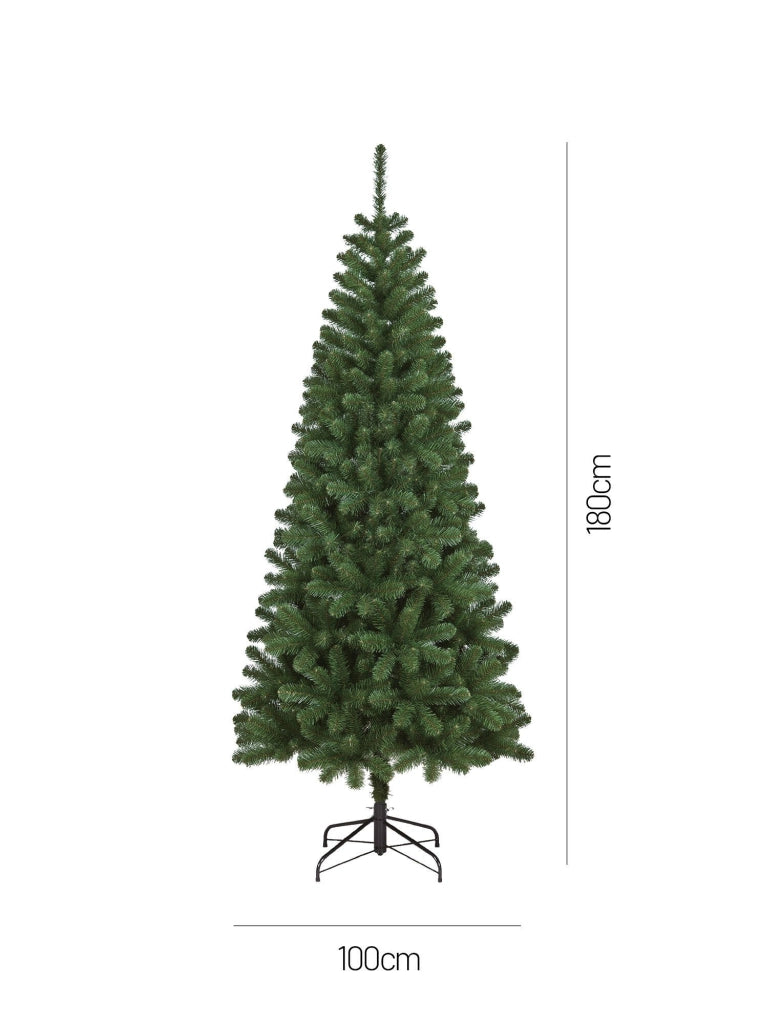 Albero di Natale Comet, Albero artificiale extra folto, Albero effetto reale in PVC, 500 rami, Altezza cm 180