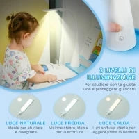 Banco Scuola con Sedia per Bambini 6-12 Anni con Altezza e Inclinazione Regolabile, Blu