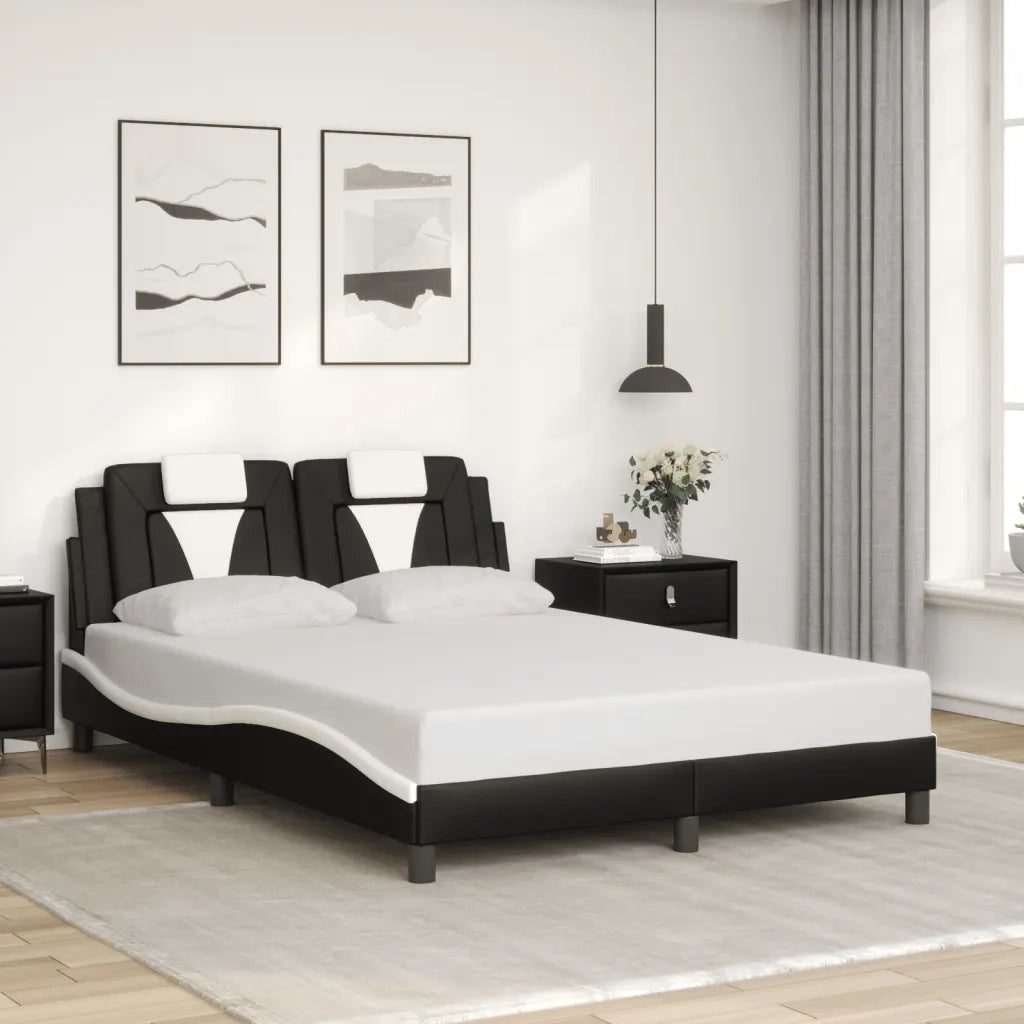 Giroletto Viana con LED senza Materasso Nero e Bianco 120x200 cm 3214013