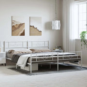 Giroletto con Testiera e Pediera-Struttura Letto Metallo Bianco 183x213 cm 976926