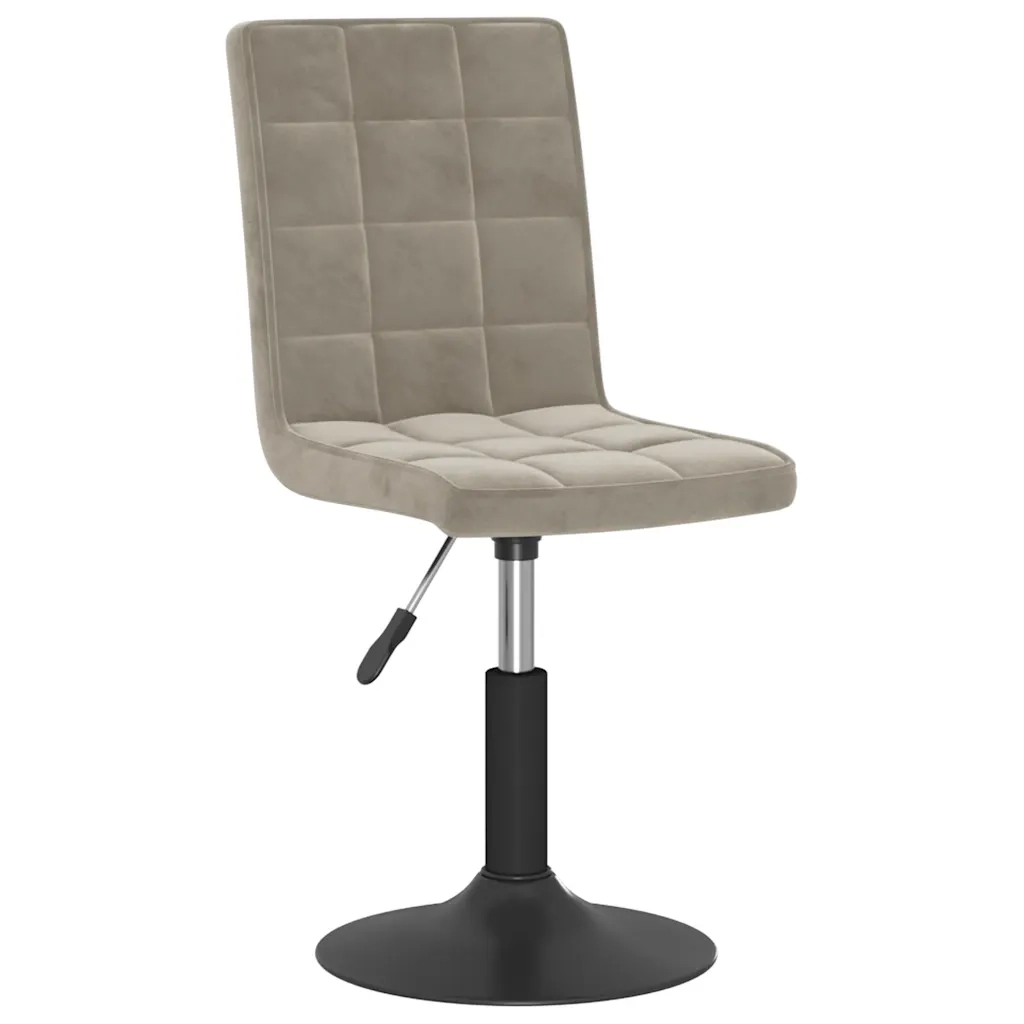 Sedie da Pranzo Girevoli 4 pz Grigio Chiaro in Velluto 3089289