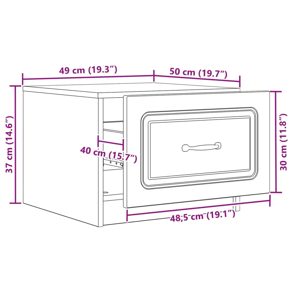 Tavolino da salotto Nero 49 x 50 x 37 cm Legno ingegnerizzato 895886