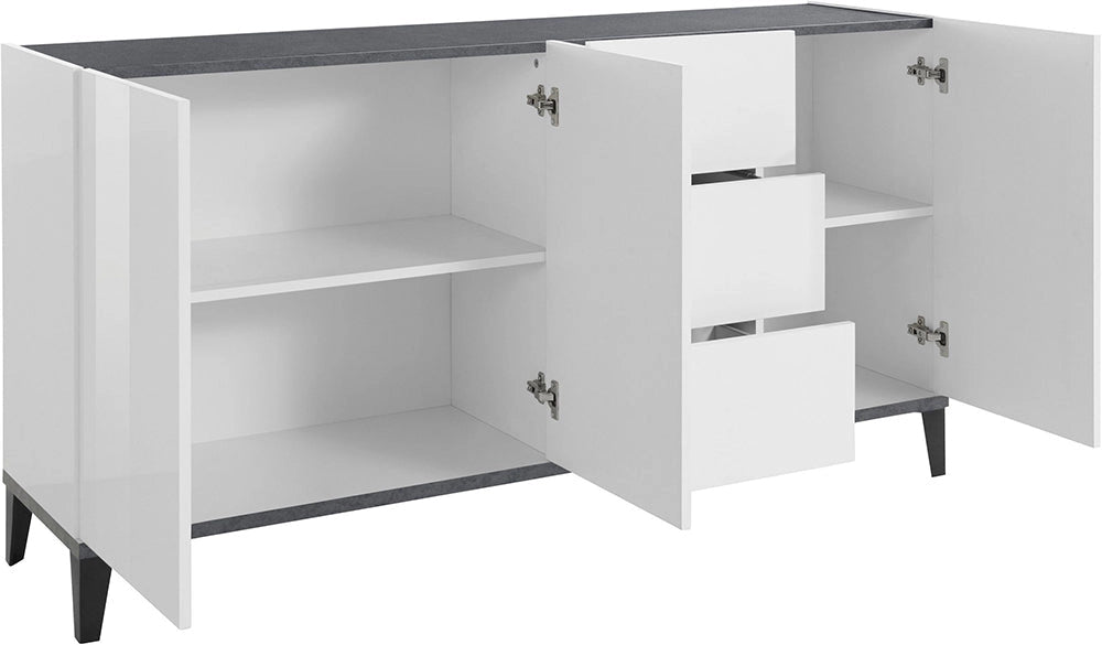 Credenza SUNRISE 160 cm – 3 Ante + 3 Cassetti, 160x40x82 cm