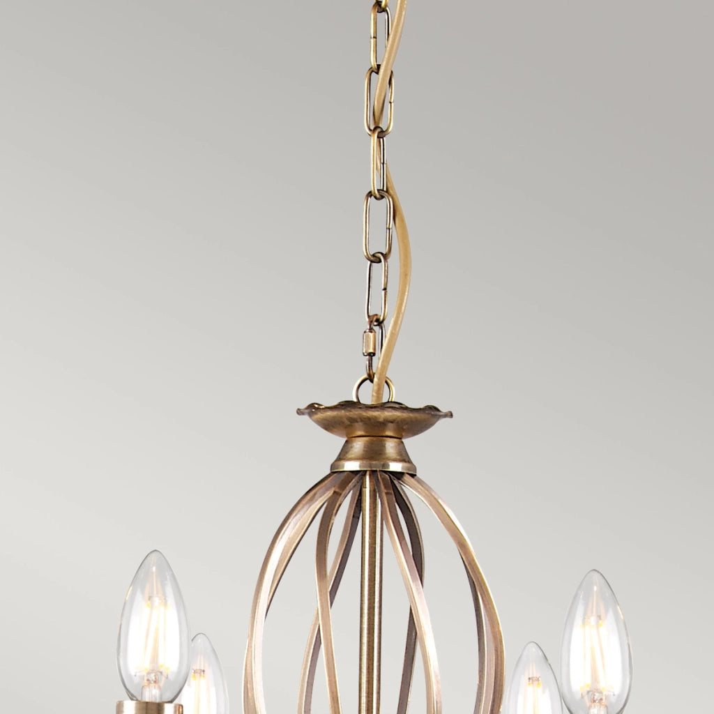 Elstead Aegean - Lampadario a 8 luci con finitura in ottone invecchiato, E14
