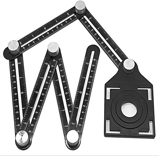 Strumento da angolo adattabile - Righello a sei facce - Livella a gradiente - Contour Gauge - Lega di alluminio - Per piastrelle ceramiche - Livella multifunzione