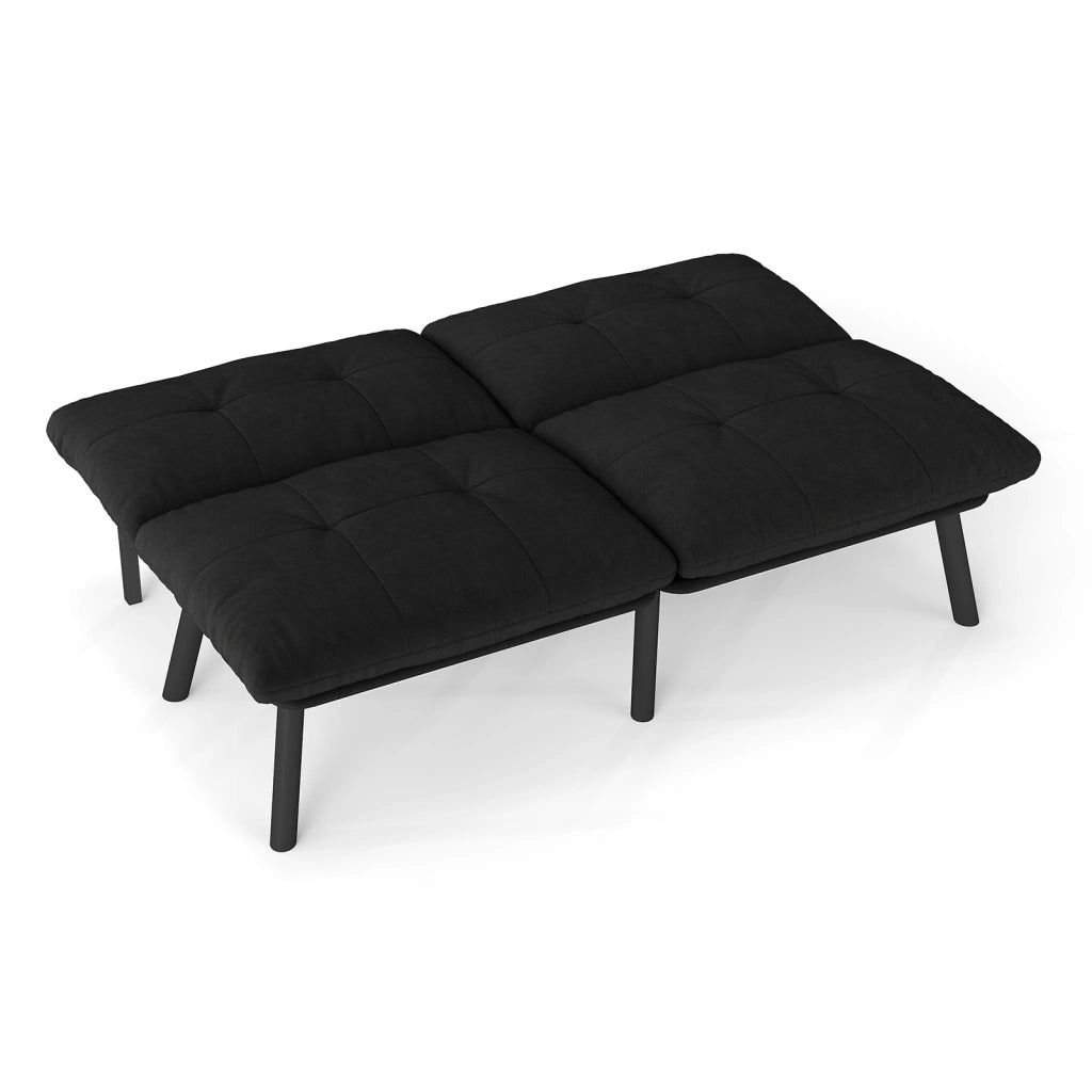 DIVANO LETTO pieghevole 87 x 58 x 25 cm Nero in velluto