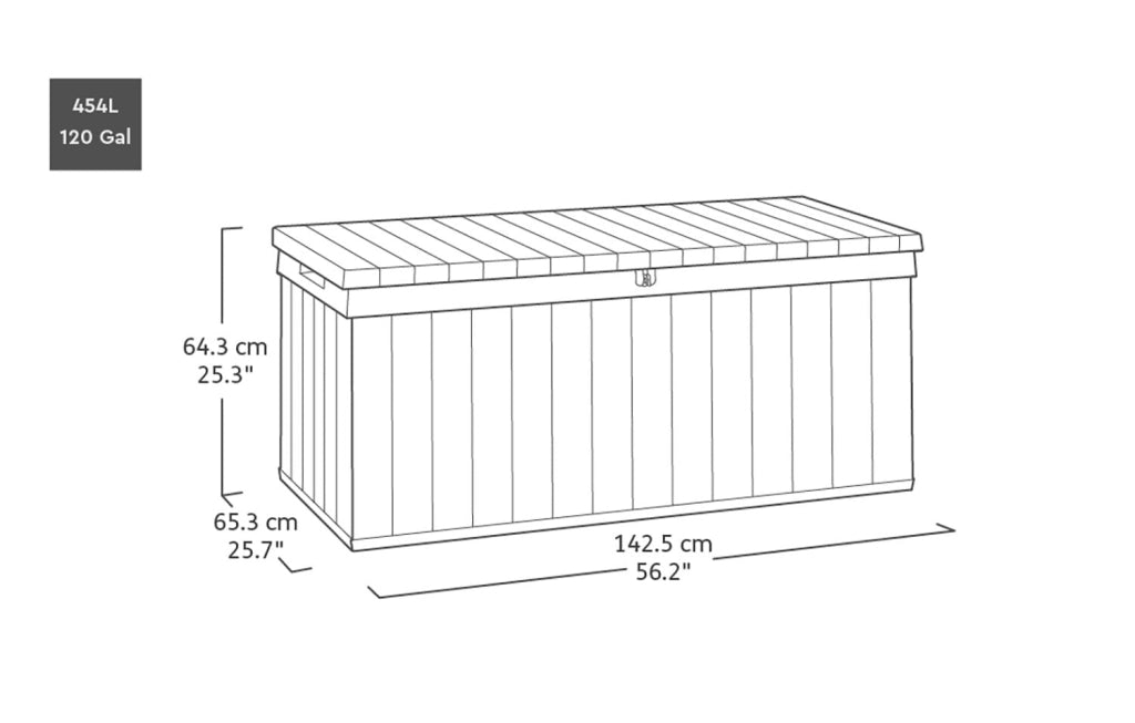 Baule da Esterno Keter Darwin 120 142,5x65,3x64,3 cm in Evothech+ Verde