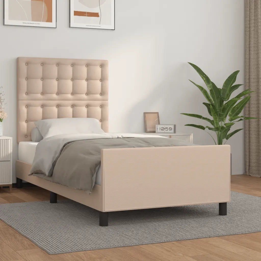 Giroletto con Testiera Cappuccino 100x200 cm in Similpelle