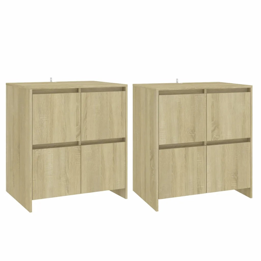 Credenze 2 pz Rovere Sonoma 70x41x75 cm in Legno Multistrato 3098091