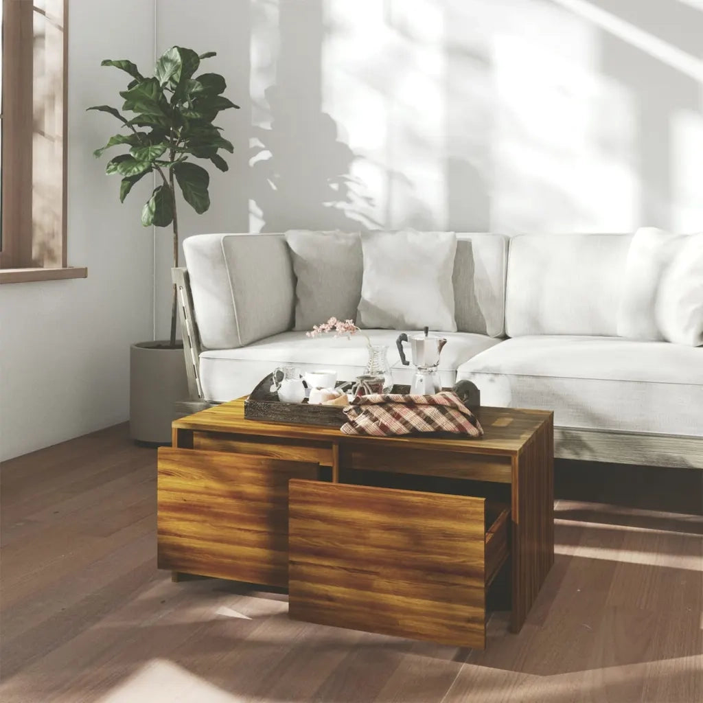 Tavolino da Salotto Rovere Marrone 90x50x41,5 cm in Truciolato cod mxl 18249