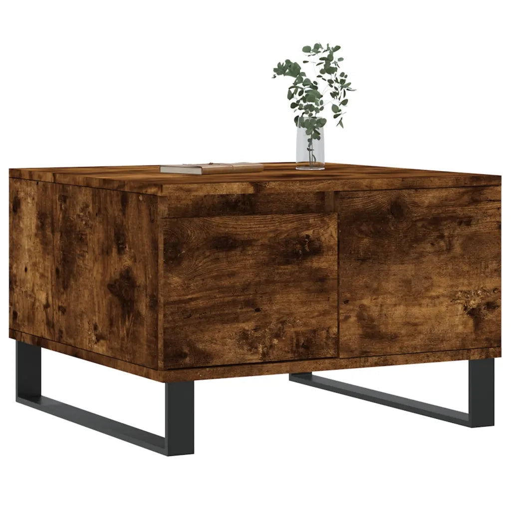 Tavolino da Salotto Rovere Fumo 55x55x36,5 cm Legno Multistrato 830769