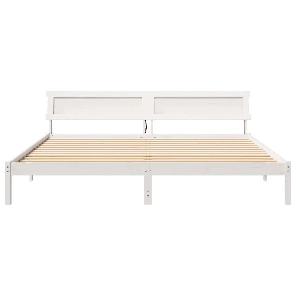 Struttura del letto Bianco 180 x 200 cm Pino massello 872810