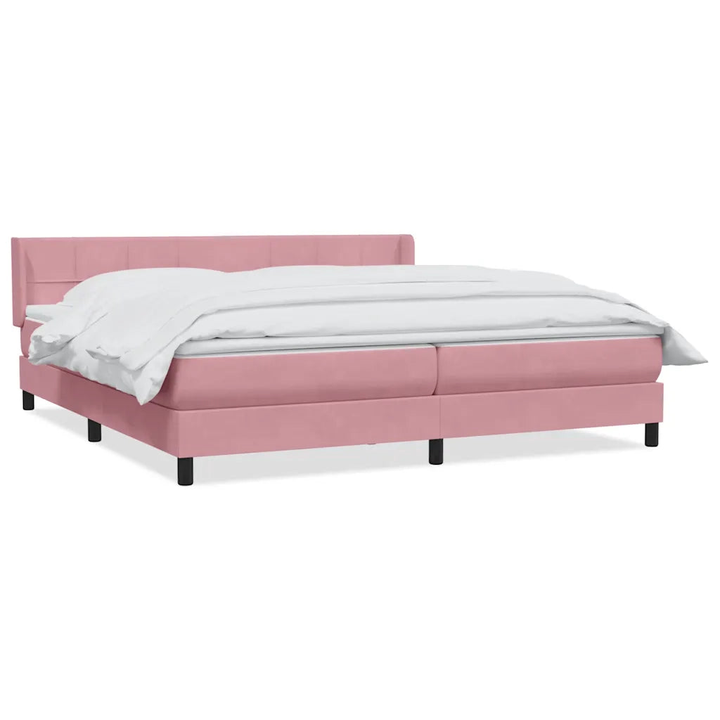 vidaXL Giroletto a Molle con Materasso Rosa 180x210 cm in Velluto