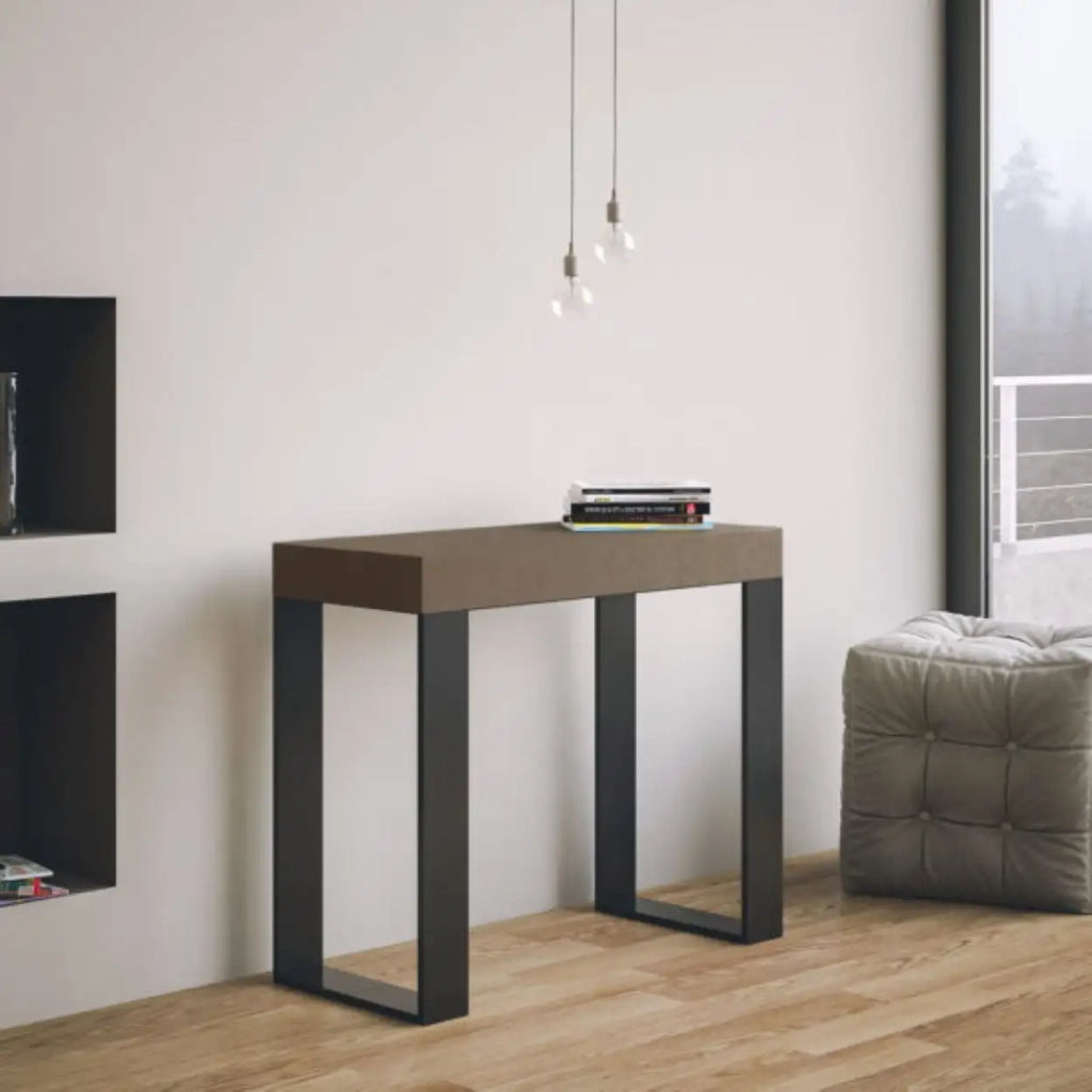 Consolle allungabile 90x40/196 cm Tecno Small tortora gambe antracite