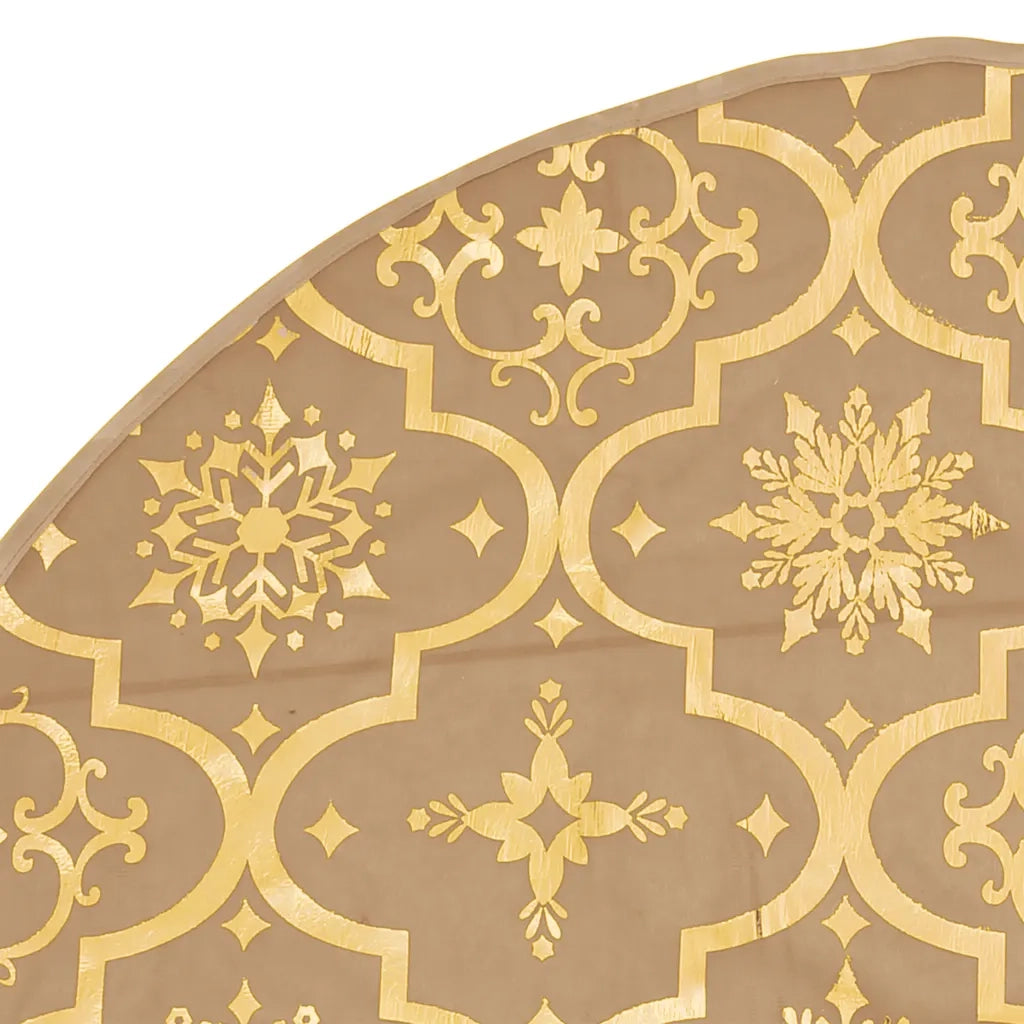 Gonna Albero Natale Raffinata con Calza-Decorazioni natalizie Giallo Tessuto 122 cm