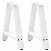 Set di 2 gambe per tavolino da caffè a forma di A 38 x 42 cm con piedini regolabili design moderno acciaio bianco 02_0057109