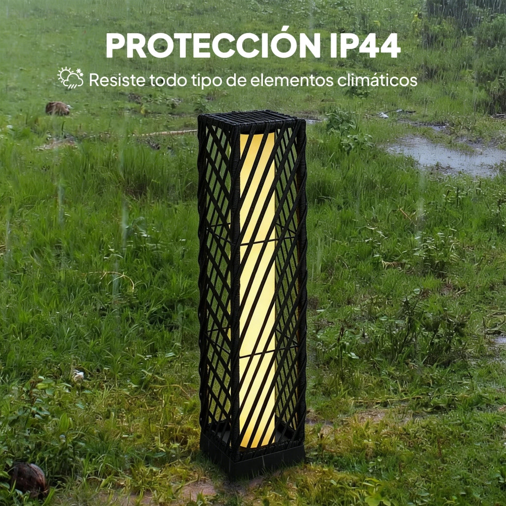 Lanterna da Giardino Solare LED ¨C zephmum ¨C Ratan Nero Impermeabile IP44