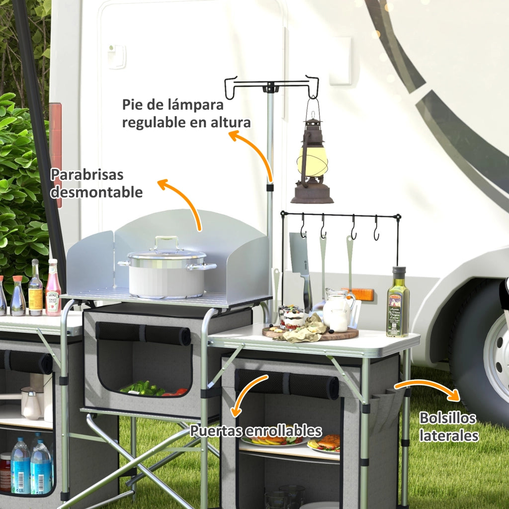 Tavolo da Cucina Pieghevole ¨C zephmum ¨C Grigio 172x48x130 cm