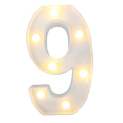 Trade Shop - Numero 9 Luminoso Con Luci Led A Batteria Decorazioni Per La Casa Dim. 22 Cm -