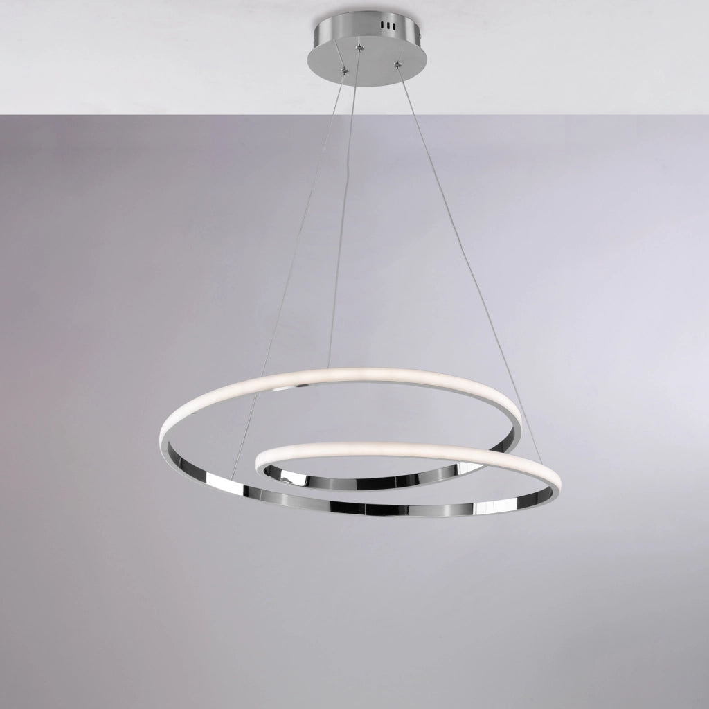 Sospensione Moderna Malena Con Led Integrato Metallo E Alluminio Cromo Lucido