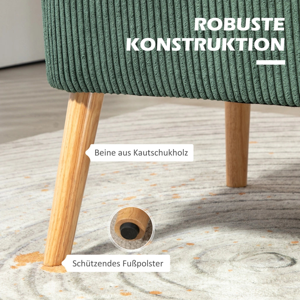 Divano 2 posti imbottito in tessuto similvelluto ¨C Minimal ¨C Verde 117x56,5x77 cm