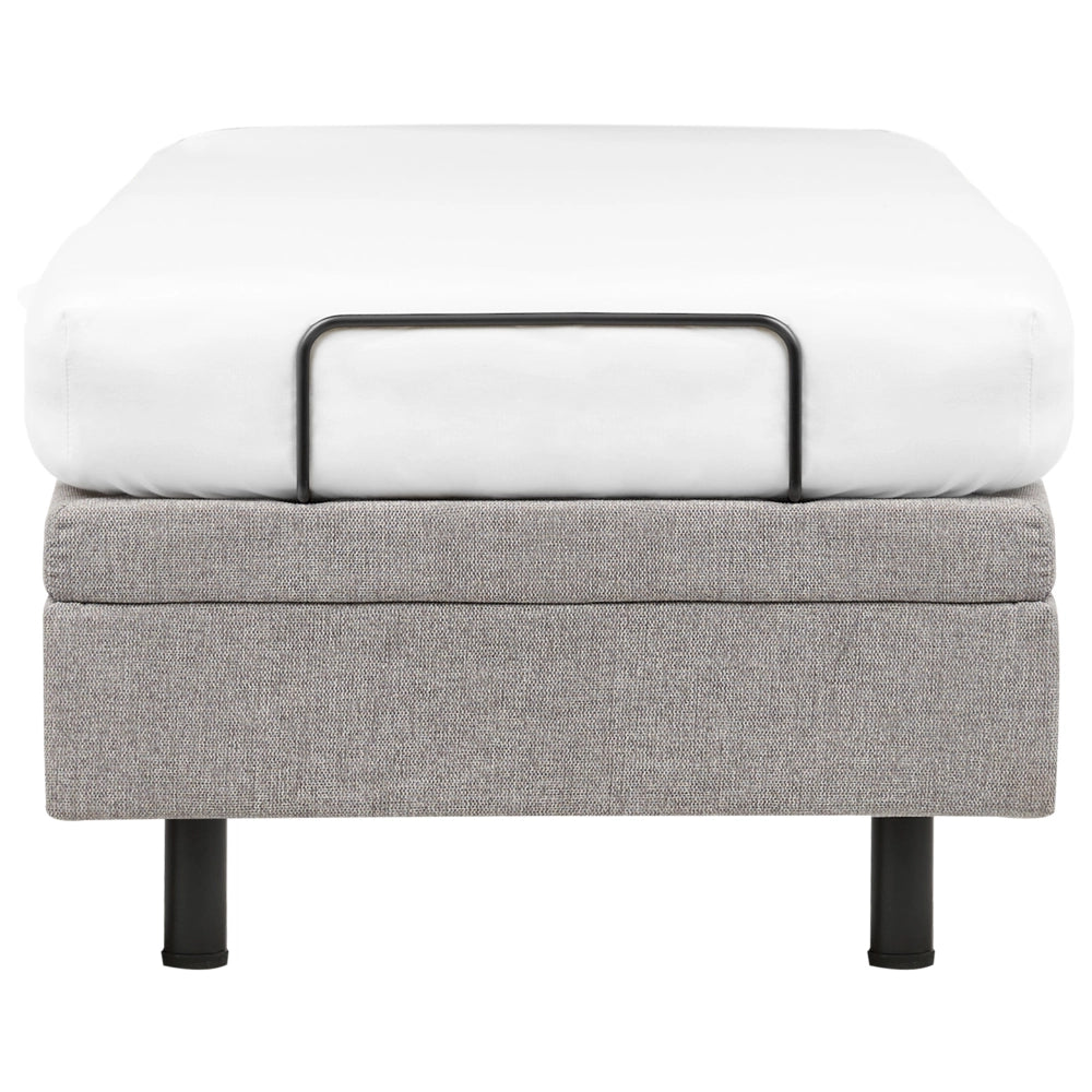 Letto elettrico matrimoniale tessuto grigio chiaro regolabile con telecomando senza testiera 80x200 cm stile moderno