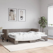 Divano Letto con Letto Estraibile-Sofa Letto-Daybed Tortora 80x200 cm Tessuto 750303
