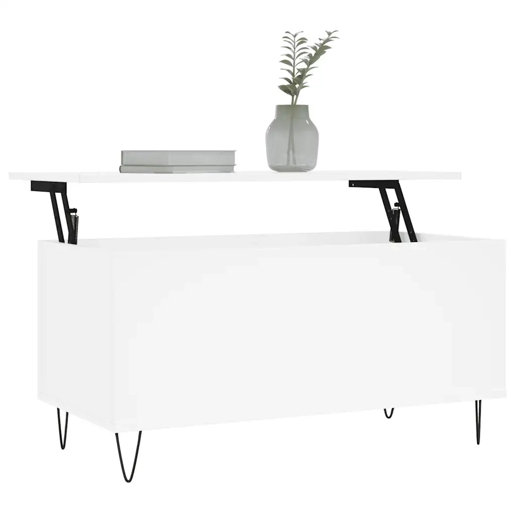 Tavolino da salotto | Tavolino da caff¨¨ | Tavolino da Soggiorno Bianco 90x44,5x45 cm in Legno Multistrato