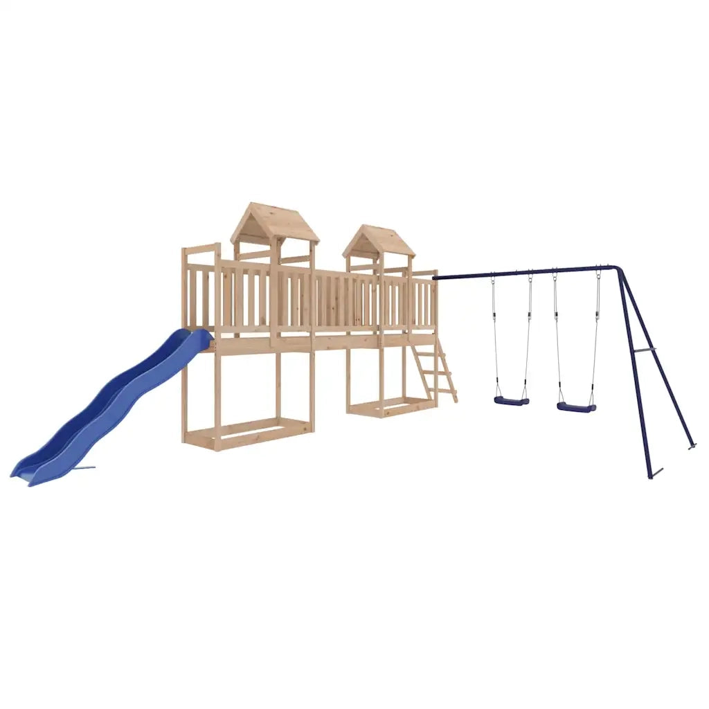 Set da Gioco da Esterno in Legno Massello di Pino