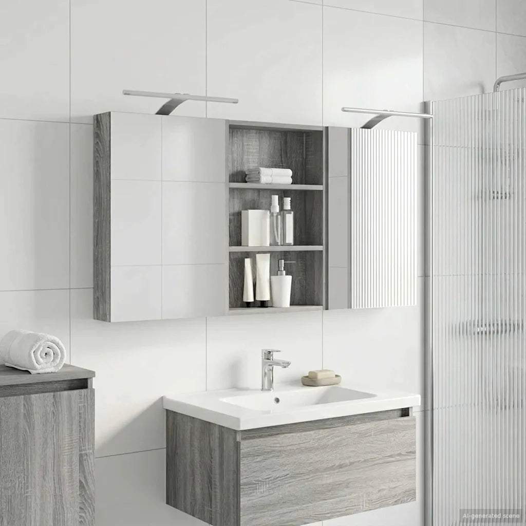 Set di Armadi da Bagno con porta 3 pcs 120 x 10,5 x 60,5 cm
