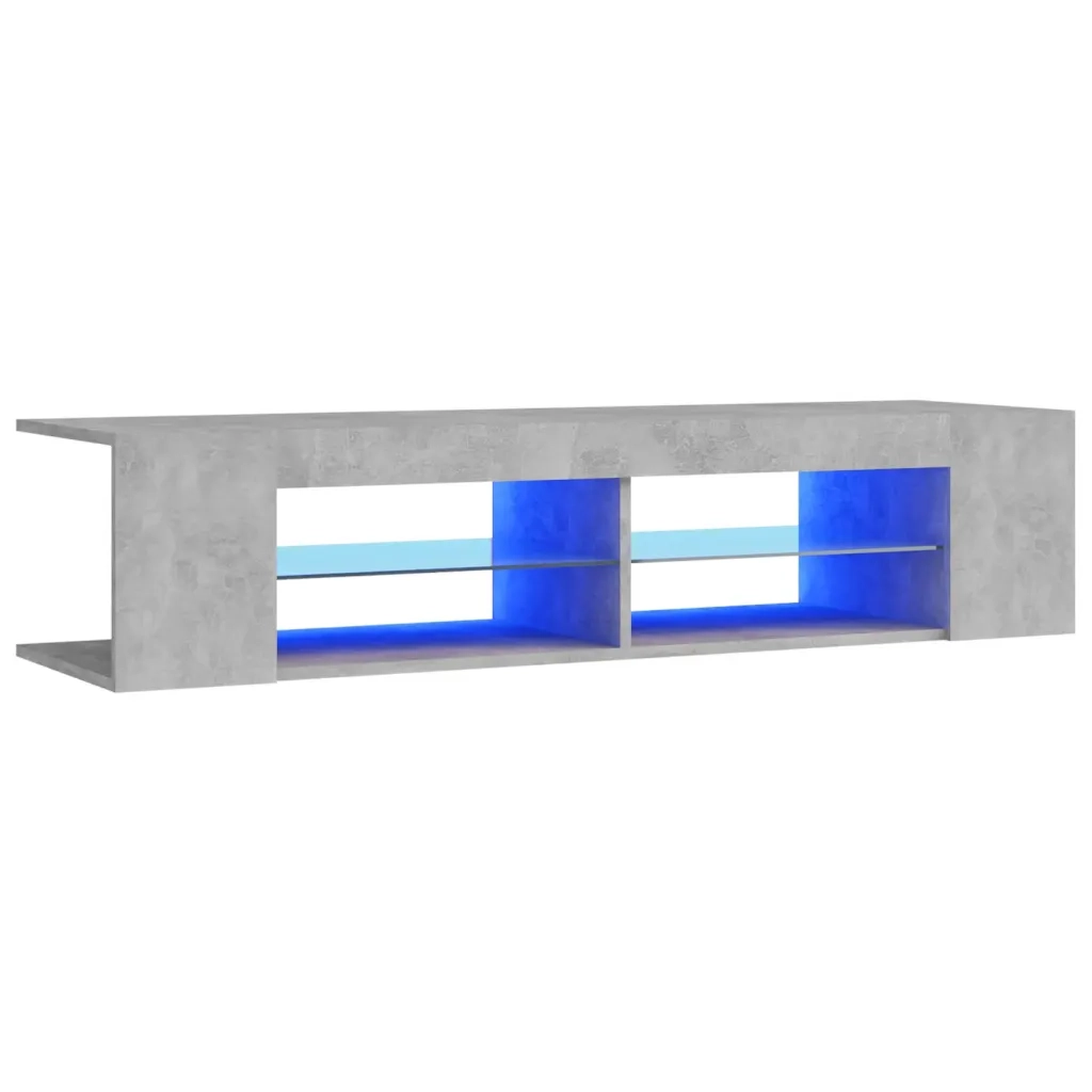 Mobile Porta TV con Luci LED Grigio Cemento 135x39x30 cm 804233