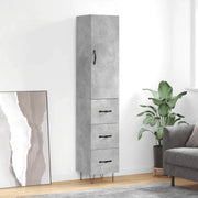 Credenza-Buffet-Armadio da cucina Grigio Cemento 34,5x34x180 cm in Legno Multistrato 135414