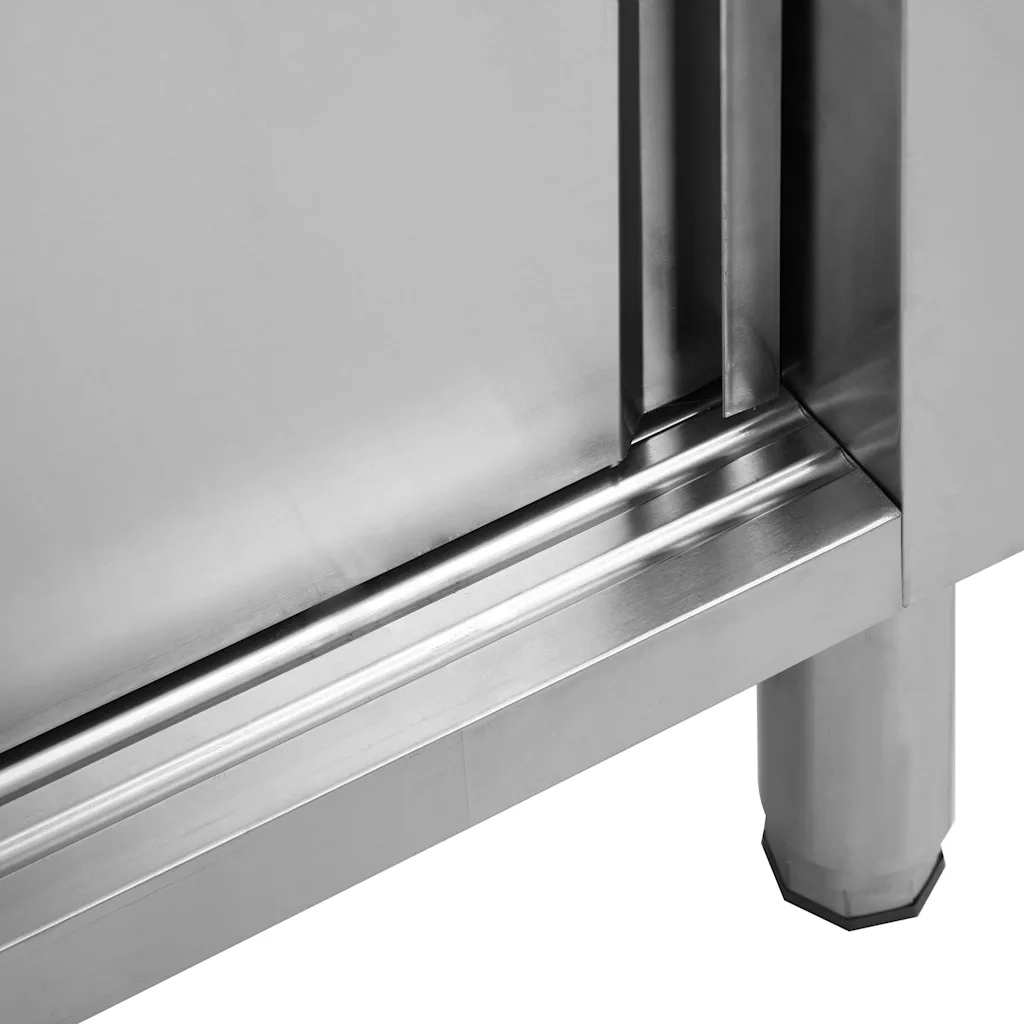 Tavoli da Lavoro Ante Scorrevoli 2 pz 200x50x(95-97) cm Acciaio 3055902