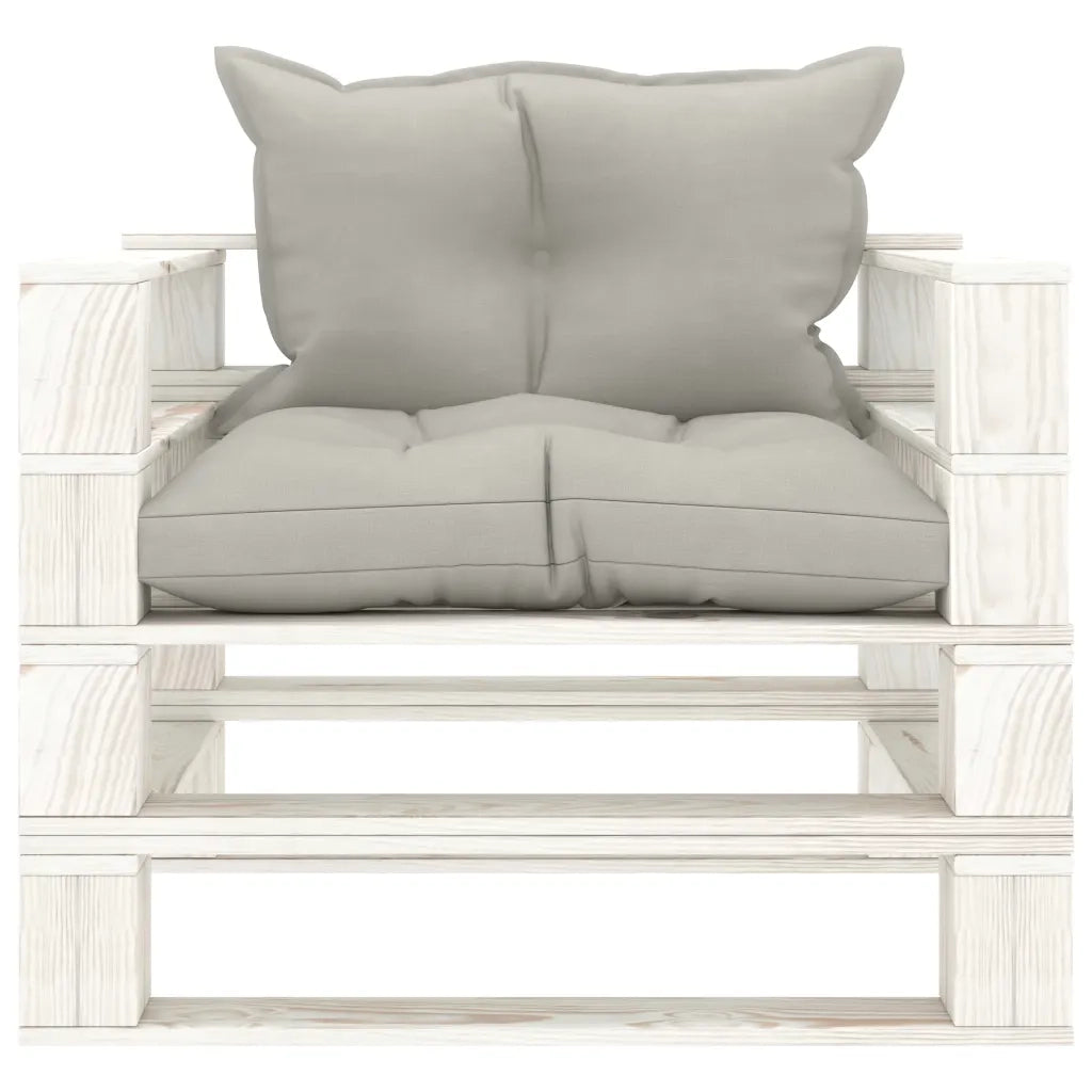 Poltrona da Giardino Pallet con Cuscini Tortora in Legnocod mxl 96287