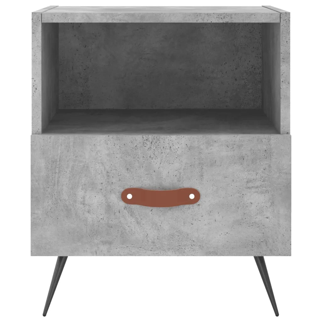Comodini 2 pz-Set di 2 Tavolino da notte Grigio Cemento 40x35x47,5 cm in Legno Multistrato 207702